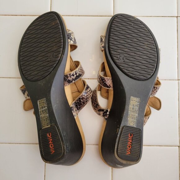 Vionic 7 Snakeskin Print Wedge Sandals RADIA‎ Open Toe Summer Cruise Vacation - Picture 2 of 8
